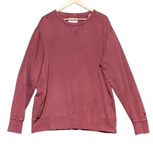 American Eagle Super Soft Crewneck Sweatshirt Mens XL Maroon Washed Fleece Logo